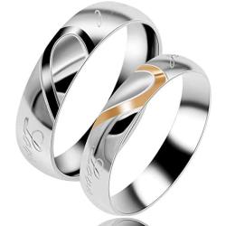 Uloveido Couples Titanium Stainless Steel Wedding Engagement Band Rings Engraved Real Love Y552