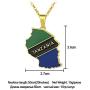 Gold Color Tanzania Country Map Flag Pendant Necklaces for Women Men Tanzanian Maps Jewelry Gifts