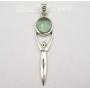 SilverStarJewel Sterling Silver Apatite Goddess Necklace Pendant 5.8 cm Handcrafted Art