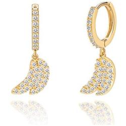 Fruit Hoop Earrings for Women Girls 14k Gold Plated Cubic Zirconia Dangle Earrings for Her