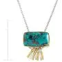 Silpada Turquoise Burst 1 7/8 ct Compressed Turquoise Pendant Necklace in Sterling Silver & Brass Silpada Turquoise Burst 1 7/8 ct Compressed Turquoise Pendant Necklace in Sterling Silver & Brass