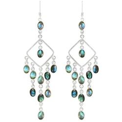 Natural Gemstones 925 Silver Overlay handmade Dangle Earrings for Women