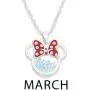 Disney Birthstone Women and Girls Jewelry Minnie Mouse Silver Plated Shaker Pendant Necklace, 18+2'' Extender Disney Birthstone Women and Girls Jewelry Minnie Mouse Silver Plated Shaker Pendant Necklace, 18+2'' Extender