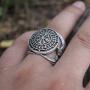 SanLan Vegvisir Ring Triskele Ring Norse Viking Ring Magic Compass Viking Jewel Iceland Runic Compass Futhark Runes Stave Nordic Jewelry