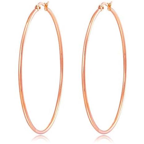 Large Gold Hoop Earrings for Women - Stainless Steel Healthy Choice for Sensitive Ears