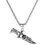 Heavstjer Punk Rock Stainless Steel Skull Pendant Knife Necklace