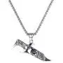 Heavstjer Punk Rock Stainless Steel Skull Pendant Knife Necklace