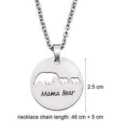 KUIYAI Sweet Family Mama Bear Necklace Bracelet Bangle Gift for Mothers Grandma