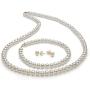 14K Gold Freshwater Pearl Necklace Bracelet Stud Earring Set,18''