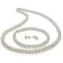 14K Gold Freshwater Pearl Necklace Bracelet Stud Earring Set,18''