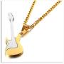Xusamss Punk Titanium Steel Guitar Music Pendant Necklace,24inches Link Chain