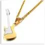 Xusamss Punk Titanium Steel Guitar Music Pendant Necklace,24inches Link Chain Xusamss Punk Titanium Steel Guitar Music Pendant Necklace,24inches Link Chain