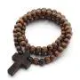 COLORFUL BLING Classic Natural Wood Beads Cross Pendant Necklace for Men Women Religious Rosary Jewelry Handmade Prayer Accessories COLORFUL BLING Classic Natural Wood Beads Cross Pendant Necklace for Men Women Religious Rosary Jewelry Handmade Prayer Accessories