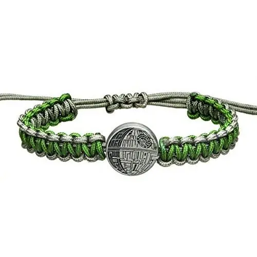 Star Wars Jewelry Unisex Adult Death Star Paracord Bracelet, Green, Expandable Star Wars Jewelry Unisex Adult Death Star Paracord Bracelet, Green, Expandable