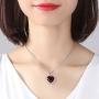 Titanic Heart of the Ocean Neckalce The Blue Love Pendant Necklaces,QEPOL White Gold Plated Necklace Sterling Silver Sapphire Big Pendants & Jewelry - Mothers Day Gift Valentines