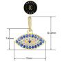SOLIDGOLD- 14K Yellow Gold Crystal Clear & Blue CZ Evil Eye Pendant and an Adjustable Necklace Chain