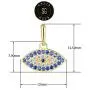 SOLIDGOLD- 14K Yellow Gold Crystal Clear & Blue CZ Evil Eye Pendant and an Adjustable Necklace Chain SOLIDGOLD- 14K Yellow Gold Crystal Clear & Blue CZ Evil Eye Pendant and an Adjustable Necklace Chain