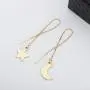 TUSHUO Simple Dangle Style Moon Star Earrings Irregular Moon Star Line Threader Drop Earrings (Gold) TUSHUO Simple Dangle Style Moon Star Earrings Irregular Moon Star Line Threader Drop Earrings (Gold)