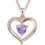 ✦Gifts for Mothers Day✦ Forever Love Heart Necklace Jewelry 18K White Gold/ Rose Gold Plated 925 Sterling Silver Birthstone Pendant Necklace with 5A Cubic Zirconia Birthday Gifts for Women and Girls