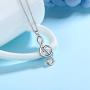 Heart Music Note Treble Clef and Bass Clef Necklace for Women Girls 925 Sterling Silver/Black/18K Gold Plated Music Lovers Necklace Music Symbol Jewelry for Mom