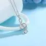 Heart Music Note Treble Clef and Bass Clef Necklace for Women Girls 925 Sterling Silver/Black/18K Gold Plated Music Lovers Necklace Music Symbol Jewelry for Mom