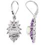 Shop LC Platinum Plated 925 Sterling Silver Welo Opal Amethyst Lever Back Dangle Drop Earrings Prom Purple Jewelry Mothers Day Gifts