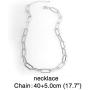 N/Q 18K Gold Silver Plated Chunky Chain Choker Necklace Bracelet for Women Girls Punk Geometric Oval Link Paperclip Punk Jewelry Set