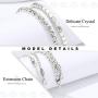 Jeweky Layered Choker Necklace Sparkly Crystal Gorgeous Silver Necklaces Chain Jewelry for Women and Girls