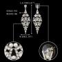 EVER FAITH Austrian Crystal Simulated Pearl Wedding Chandelier Dangle Earrings Clear