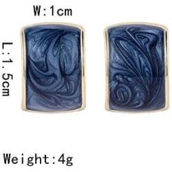 JustMoMoMin Vintage Arc Shaped Marbling Enamel Dangle Drop Earrings For Women Girls Jewelry