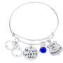 Police Jewelry, My Hero Wears Blue Charm Bracelet - Gift for Wife, Girlfriend, Mom or Daughter
