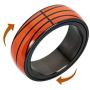 Ztuo Men Women Stainless Steel Wide 8mm Spinner Spinning Basketball Soccer Design Ring Cool Wedding Band