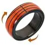 Ztuo Men Women Stainless Steel Wide 8mm Spinner Spinning Basketball Soccer Design Ring Cool Wedding Band