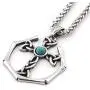 Warvik Irish Cross Celtic Knot Triquetra Pendant Necklace Silver Color Turquoise Stainless Steel Jewelry Mens Womens Wheat Chain 20/28inch