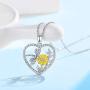CHENGHONG Dragonfly Necklace 925 Sterling Silver Heart Sunflower Pendant Necklace Dragonfly Jewelry Gifts for Women Girls