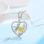 CHENGHONG Dragonfly Necklace 925 Sterling Silver Heart Sunflower Pendant Necklace Dragonfly Jewelry Gifts for Women Girls