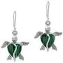 Love Life Sea Turtle Heart Malachite .925 Sterling Silver Dangle Earrings Love Life Sea Turtle Heart Malachite .925 Sterling Silver Dangle Earrings
