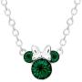 Disney Minnie Mouse Crystal Birthstone Silver Plated Pendant Necklace