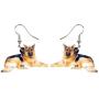 DUOWEI Acrylic Adult German Shepherd Dog Earrings Dangle Drop Jewelry Charms Gifts for Women Teen Girls Kids