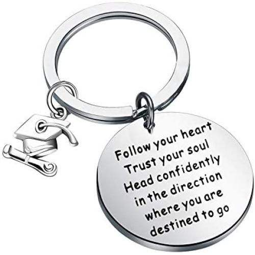 FUSTMW Graduation Keychain Gifts 2020 Graduate Gifts College High School Inspirational Graduation Gifts for Him Her Head Confidently in The Direction Where You are Destined to Go