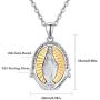 KINGWHYTE St Michael/St Christopher/Jesus Cross Necklace for Men Women The Archangel Protect Us 925 Sterling Silver 20''+2''