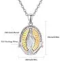 KINGWHYTE St Michael/St Christopher/Jesus Cross Necklace for Men Women The Archangel Protect Us 925 Sterling Silver 20''+2''