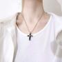 BAIYIDE Stainless Steel Cross Memorial Cremation Jewelry for Ashes Urn Pendant Necklace Keepsake Jewelry for Women & Men
