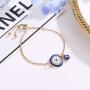 TseanYi Evil Eye Bracelet Chain Blue Cubic Zirconia Round Hand Chain Protection Bracelets Hand Jewelry Gift for Women and Girls (Blue)