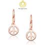 Big Apple Hoops - Easter Sunday High Polished Peace Sign Charm Hoop Earrings Made from Genuine 925 Sterling Silver in 3 Color Rose, Silver or Gold with Protective Electrocoated Finish for Maximum Anti-Tarnish
