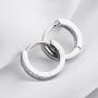 AOBOCO S925 Sterling Silver Cubic Zirconia Huggie Small Hoop Earrings for Women Girls Teens