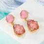 Geometric Statement Earrings Resin Druzy Stone Drop Earrings Irregular Faux Crystal Dangle Earring Jewelry for Women Girl Gift