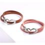 Nanafast Handmade Heart Bracelet PU Leather Choker Necklace Dual-use Jewelry for Women Girls
