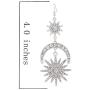HSWE Statement Rhinestone Drop Earrings for Women Star Moon Burst Crystal Dangle Earrings wedding Party Jewelry