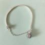 ABAOLA Heart Safety Chain Charm 925 Sterling Silver Beads fit Pandora Charms Bracelet & Necklace